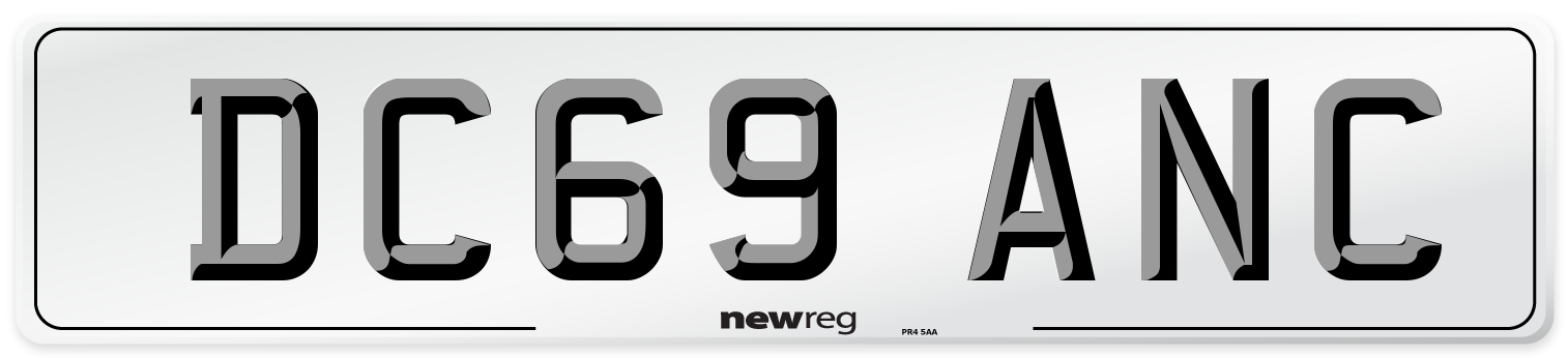 DC69 ANC Number Plate from New Reg